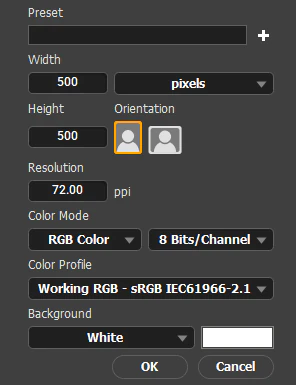 New Document Settings