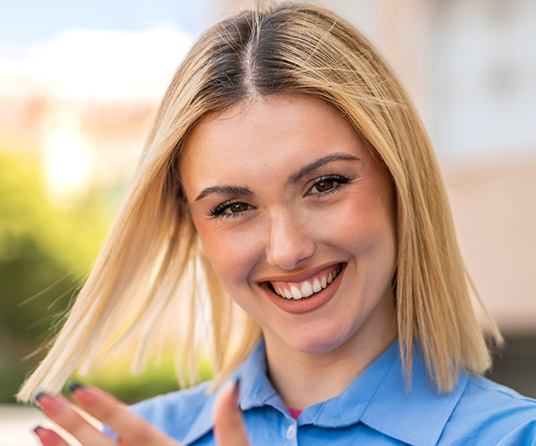 Girl without glasses