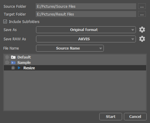 Batch Processing Tab