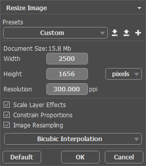 Redimensionnement de l'image