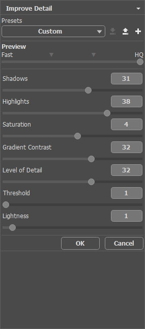 Paramètres dans le plugin Enhancer