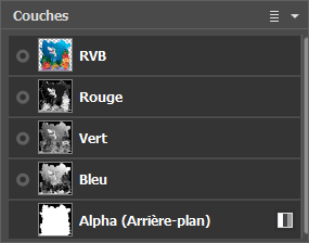 Couches RVB sélectionnées