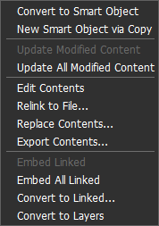 Smart Object Menu