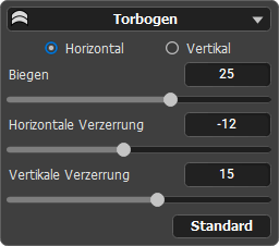 Parameter der Textverformung Parameter der Textverformung